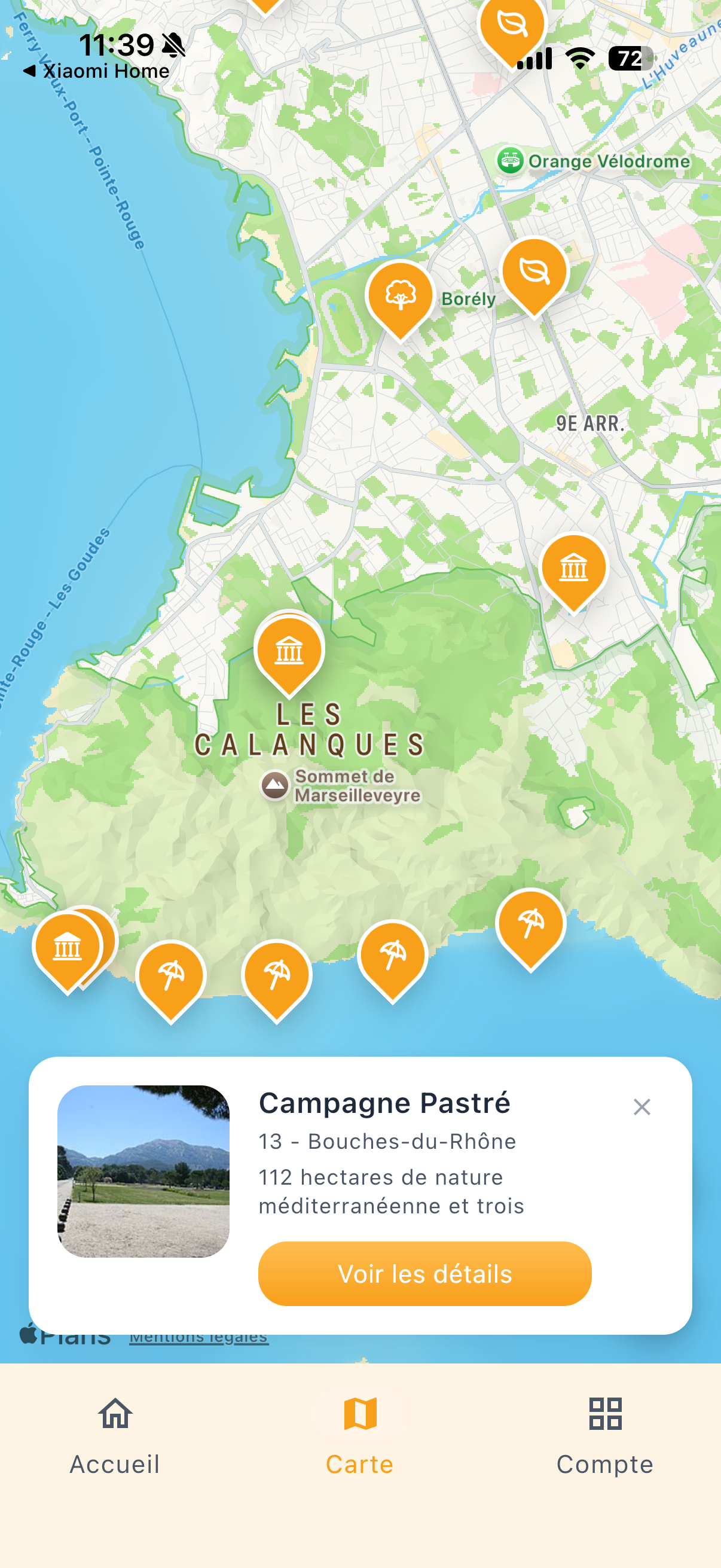 Carte interactive — écran 2